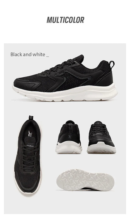 Zapatillas deportivas Xtep para hombre, de malla transpirable, para correr, para maratón de invierno, negras y blancas, zapatillas deportivas para hombre, 879119110110