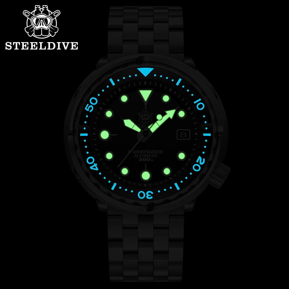 STEELDIVE Popular SD1975 47.5MM Case Red Dial 300M Waterproof AR Sapphire Glass Tuna Dive Men's NH35 Automatic Watches for You