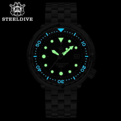 STEELDIVE Popular SD1975 47.5MM Case Red Dial 300M Waterproof AR Sapphire Glass Tuna Dive Men's NH35 Automatic Watches for You