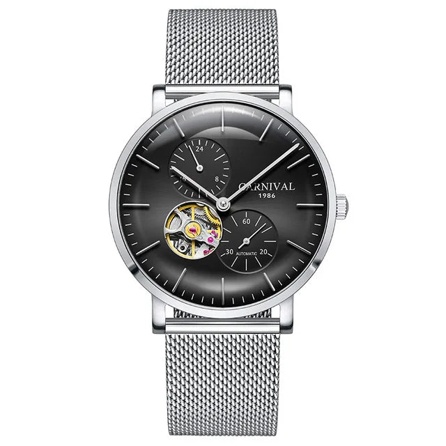 Montre mécanique pour homme Carnival – Montre-bracelet automatique de luxe avec verre saphir