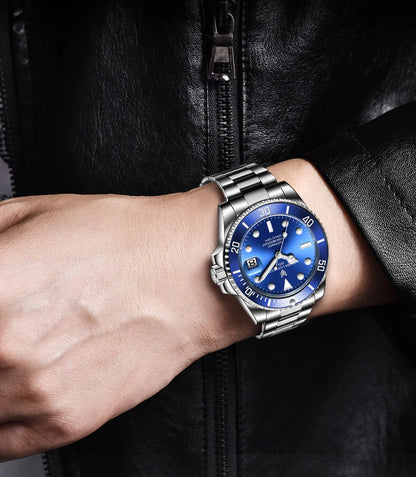 LIGE New Fashion Men's Mechanical Wristwatches Business Watch Men Waterproof Sport Automatic Watch For Men Relogios Masculino