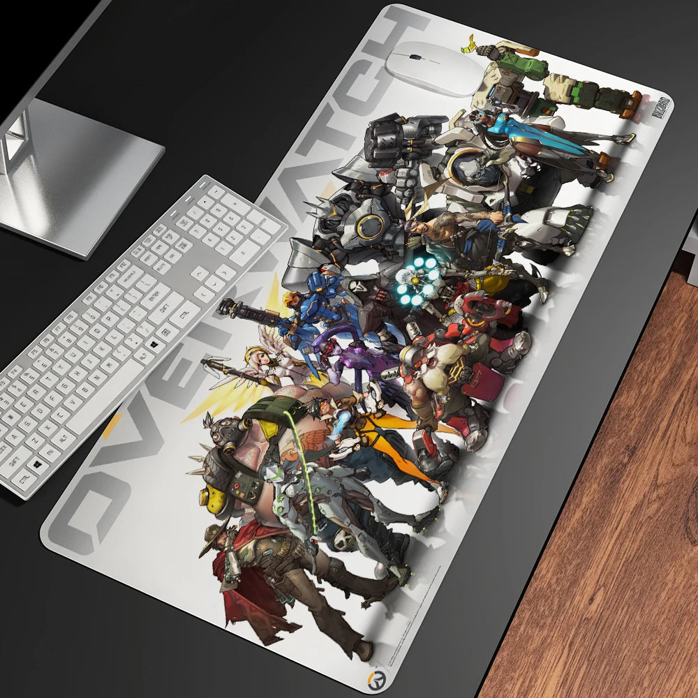 Alfombrilla de ratón gaming anime XXL, alfombrilla grande para ratón con chica, para teclado, ordenador y PC, alfombrilla de escritorio con borde para jugadores de Overwatch/cs Go