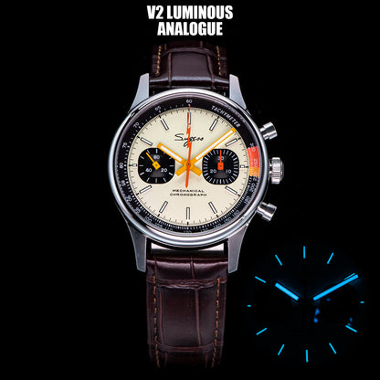 Sugess New Business Watch Mechanical Chronograph ST19 Original Swaneck Movement wristwatches Army Pilot Reloj Hombre Sappire