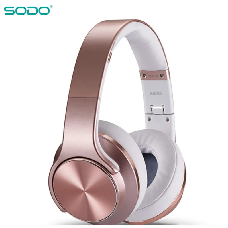 Casque Bluetooth supra-auriculaire robuste 2-en-1 SODO MH-5 avec haut-parleur, casque sans fil pliable avec micro, 3 modes d'égalisation