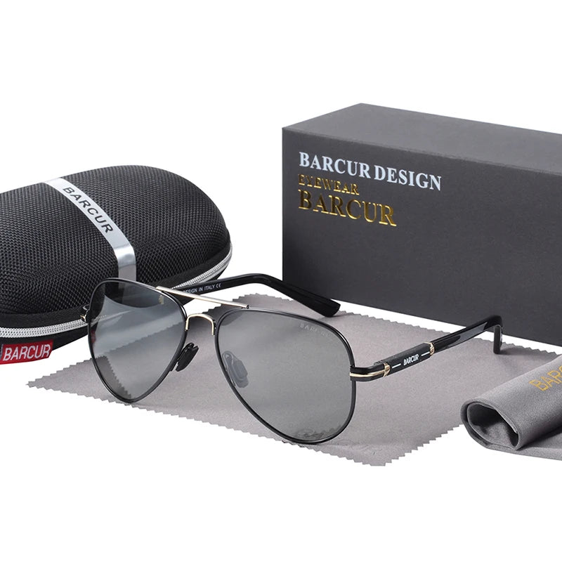 BARCUR Polarized Mens Sunglasses Pilot Sun Glasses for Men accessories Driving Fishing Hiking Eyewear Oculos Gafas De Sol