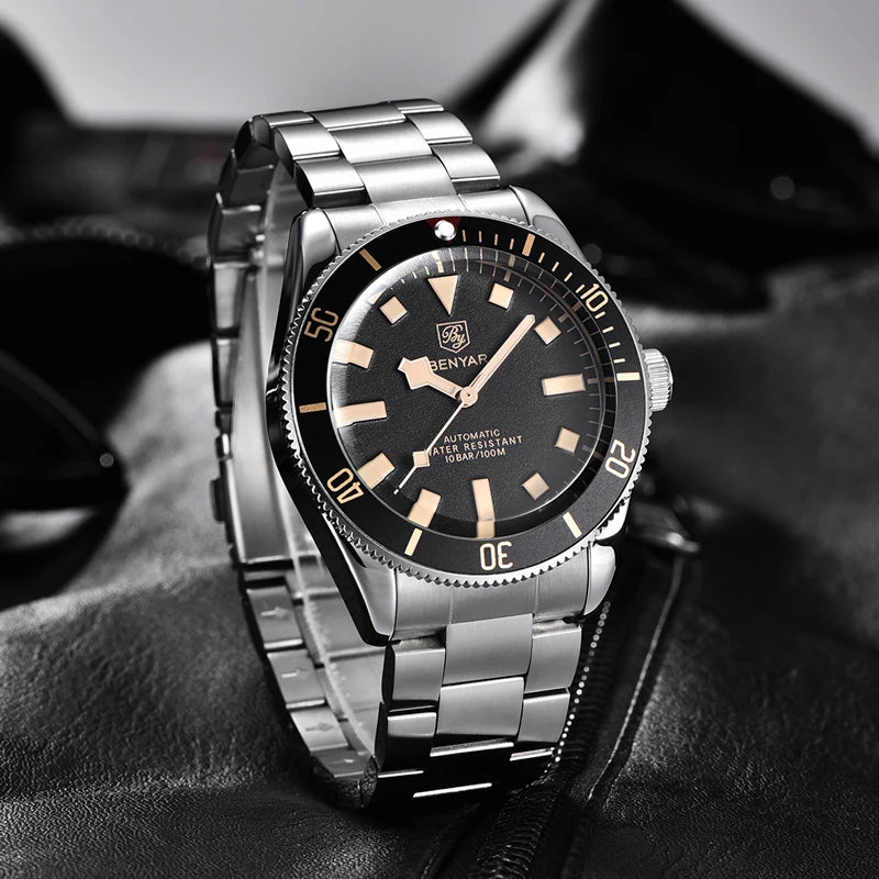 BENYAR Men's Watches Mechanical Automatic Watch BB58 Sport Watch For Men 2026 Stainless Steel Waterproof Business Luminous Clock