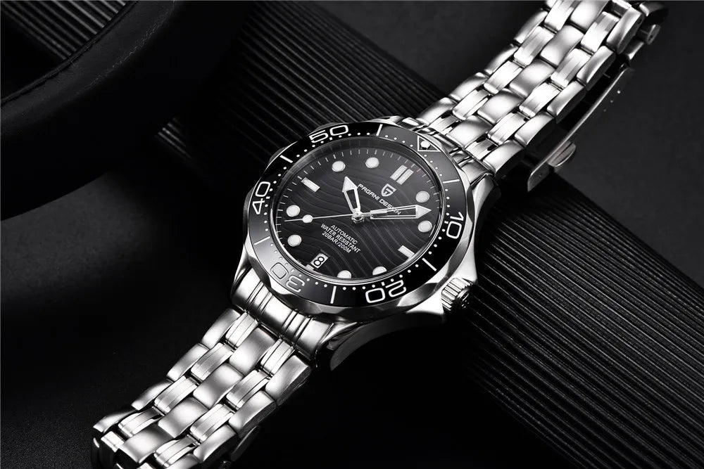 PAGANI DESIGN 2026 New V2 Waves 200M Diving Men's Watches Fashion Luxury Automatic Watch Men AR Sapphire crystal Wrist watch Men