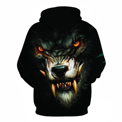 Ефектен космически Galaxy Wolf суитшърт с качулка за мъже, ярък вълк, модерен и стилен дизайн, пролетно-есенен пуловер суитшърт