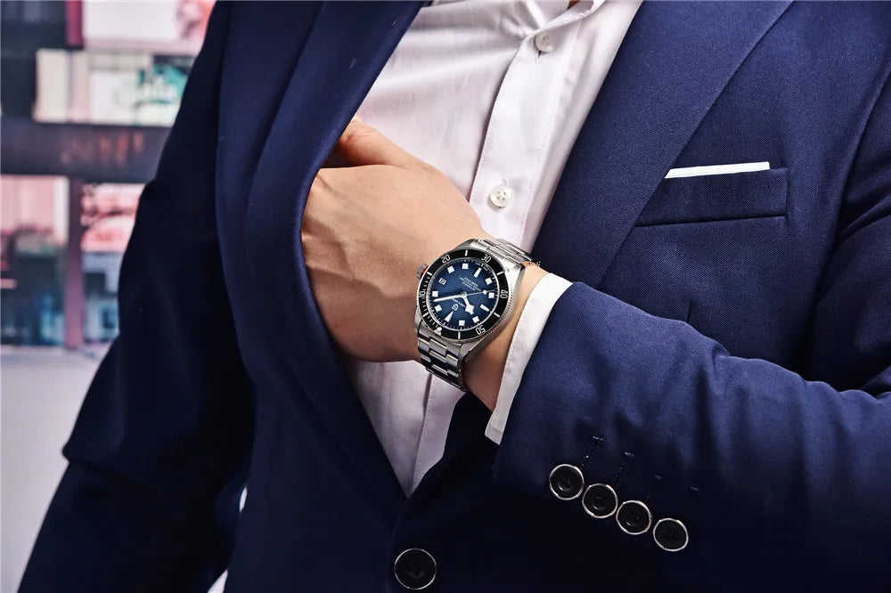 PAGANI DESIGN BB58 Steel Men's Mechancial Wrist Watches Luxury Automtaic Watch For Men AR Sapphire mirror Sport Waterproof Watch