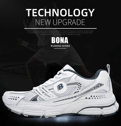 Zapatillas deportivas BONA para hombre de nuevos diseñadores, tendencia, transpirables, para caminar, correr y hacer deporte, calzado suave masculino