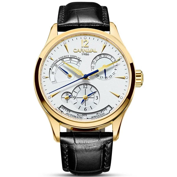 CARNIVAL New Dual Time Zone Watches for Men Automatic Multifunction Men Mechanical Wristwatches Sapphire Calendar Watch for Men
