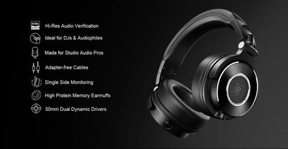 OneOdio Monitor 60 Wired HiFi Headphones Professional Studio DJ Headphones with 50mm Driver, Stereo Over Ear Headset, Detachable Cable & Microphone