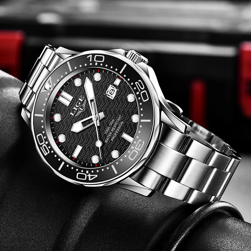 2025 LIGE New Waterproof Watch Men Top Brand Luxury Stainless Steel Men Watch Fashion Casual Sport Men Quartz Date Wristwatches