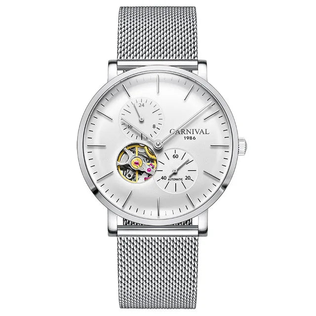 Montre mécanique pour homme Carnival – Montre-bracelet automatique de luxe avec verre saphir