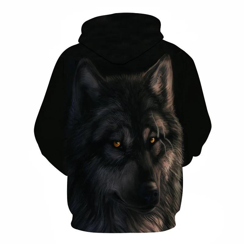 Ефектен космически Galaxy Wolf суитшърт с качулка за мъже, ярък вълк, модерен и стилен дизайн, пролетно-есенен пуловер суитшърт
