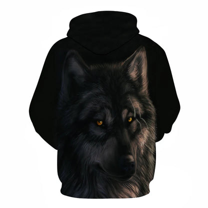 Ефектен космически Galaxy Wolf суитшърт с качулка за мъже, ярък вълк, модерен и стилен дизайн, пролетно-есенен пуловер суитшърт