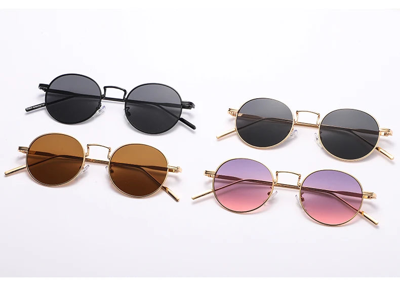 Fashion Round Vintage Sunglasses Women Men Gradient Sun Glasses For Female Retro Alloy Eyeglasses Gafas De Sol Shades
