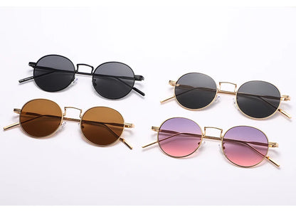Fashion Round Vintage Sunglasses Women Men Gradient Sun Glasses For Female Retro Alloy Eyeglasses Gafas De Sol Shades