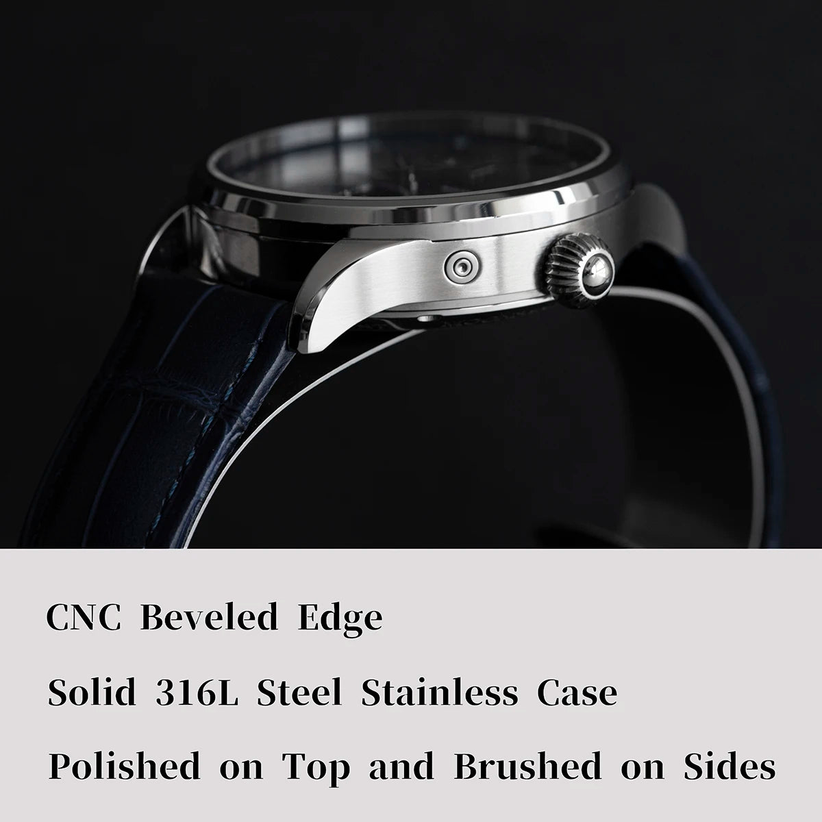 Sugess 2022 Luxury Man Watch Moonphase Blue GoldStone Dial Tianjin 2528 Movement Stainless Steel Starry Sky Limited Edition V3