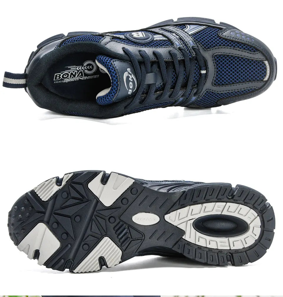 Zapatillas deportivas BONA para hombre de nuevos diseñadores, tendencia, transpirables, para caminar, correr y hacer deporte, calzado suave masculino