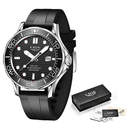 2025 LIGE New Waterproof Watch Men Top Brand Luxury Stainless Steel Men Watch Fashion Casual Sport Men Quartz Date Wristwatches