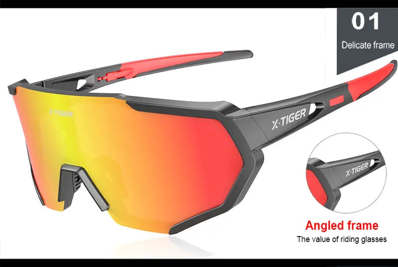 X-TIGER Cycling Glasses Polarized Glasses Bike Eyewear Sports Men's Photochromic Sunglasses MTB Road Bicycle Goggles 3/5 Lens