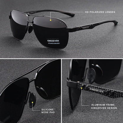 KINGSEVEN New Aluminum Men Fashion Sun Glasses Travel Driving Male Eyewear Oculos  band sunglasses N7188