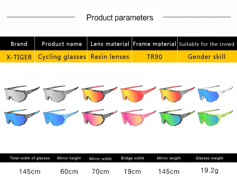 X-TIGER Cycling Glasses Polarized Glasses Bike Eyewear Sports Men's Photochromic Sunglasses MTB Road Bicycle Goggles 3/5 Lens