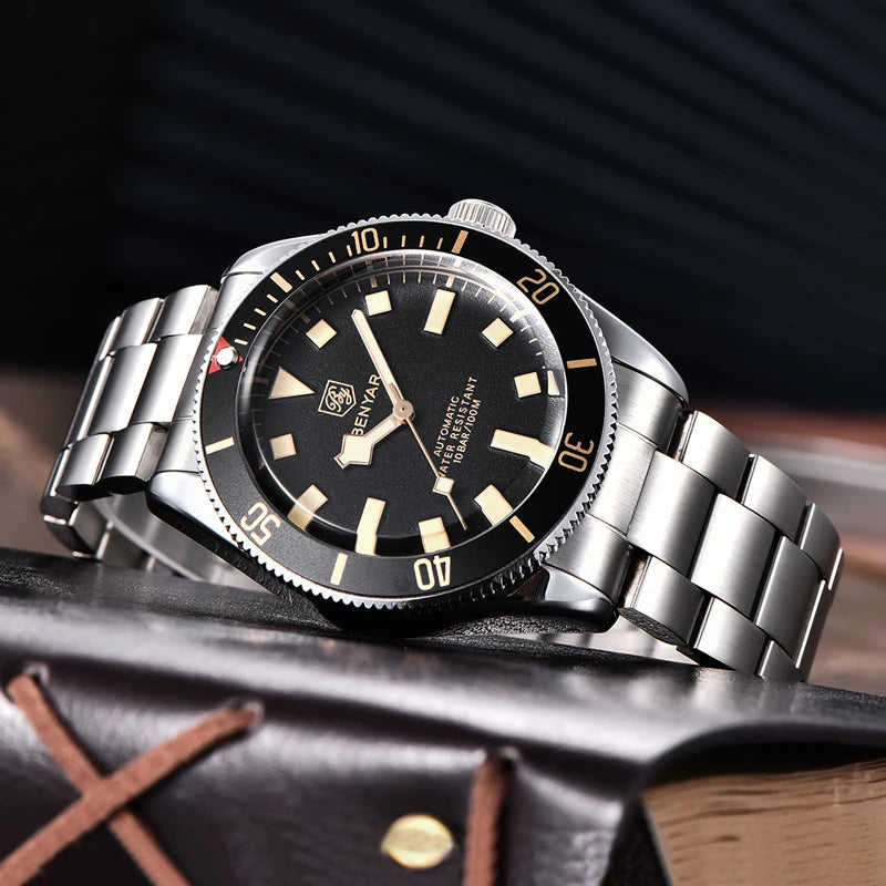 BENYAR Men's Watches Mechanical Automatic Watch BB58 Sport Watch For Men 2026 Stainless Steel Waterproof Business Luminous Clock