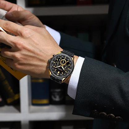 CURREN herenhorloge – Trendy horloge van een bekend merk, luxemodel, waterdicht, van staal, sportieve stijl, quartz-chronograaf