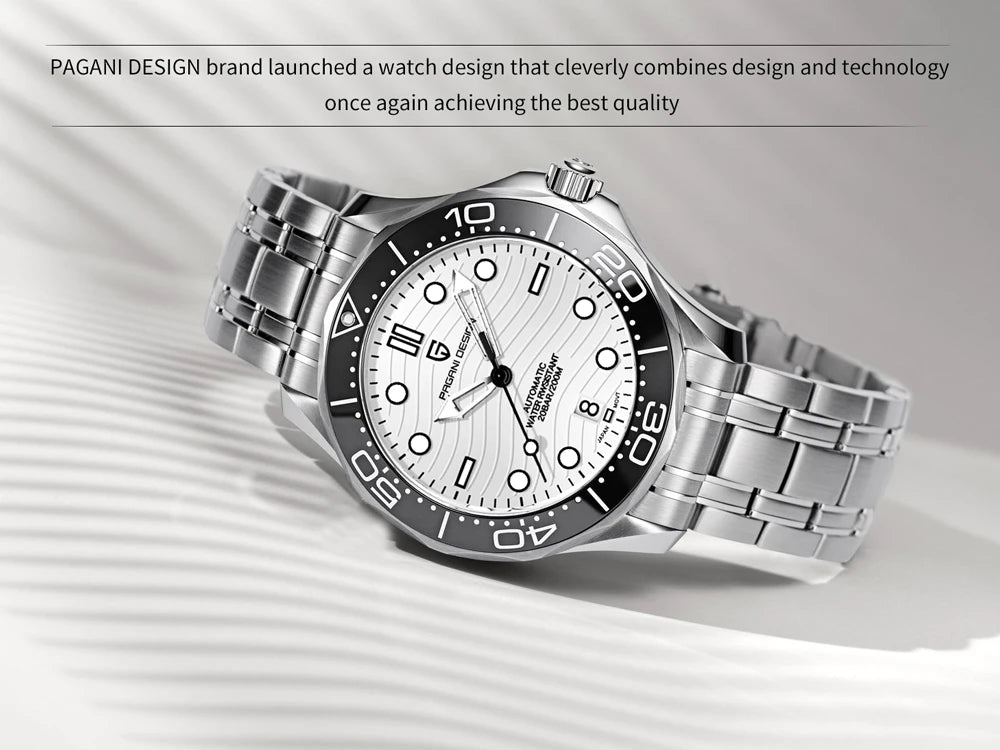 PAGANI DESIGN 2026 New V2 Waves 200M Diving Men's Watches Fashion Luxury Automatic Watch Men AR Sapphire crystal Wrist watch Men
