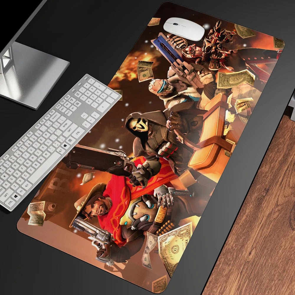 Alfombrilla de ratón gaming anime XXL, alfombrilla grande para ratón con chica, para teclado, ordenador y PC, alfombrilla de escritorio con borde para jugadores de Overwatch/cs Go