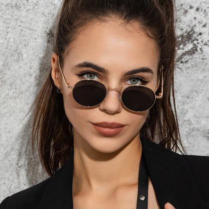 Fashion Round Vintage Sunglasses Women Men Gradient Sun Glasses For Female Retro Alloy Eyeglasses Gafas De Sol Shades
