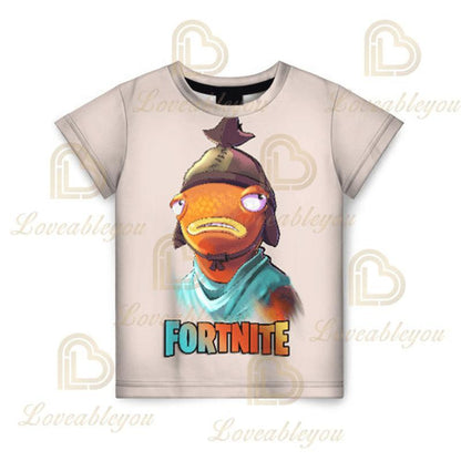 Детска тениска Cartoon Fortnite New Summer с 3D принт за момчета и момичета, streetwear дрехи за възрастни и деца, забавна тениска с обло деколте