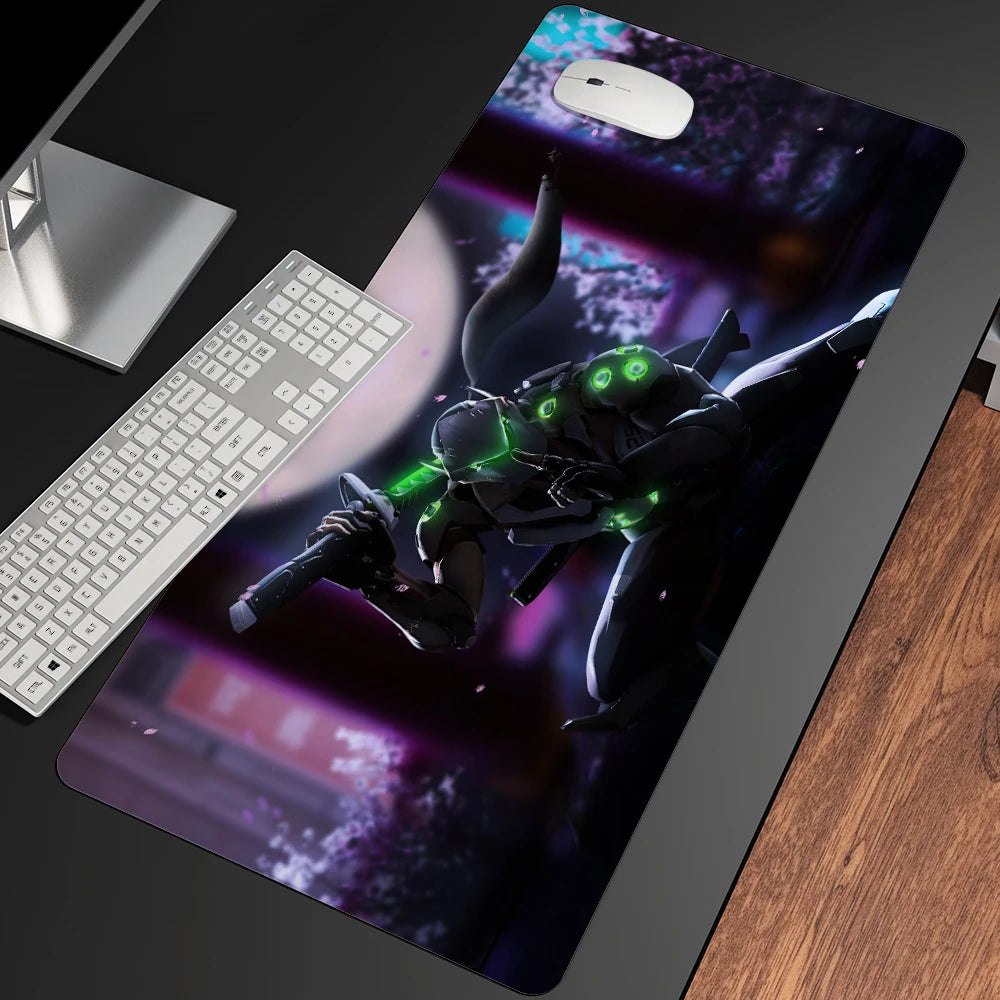 Alfombrilla de ratón gaming anime XXL, alfombrilla grande para ratón con chica, para teclado, ordenador y PC, alfombrilla de escritorio con borde para jugadores de Overwatch/cs Go