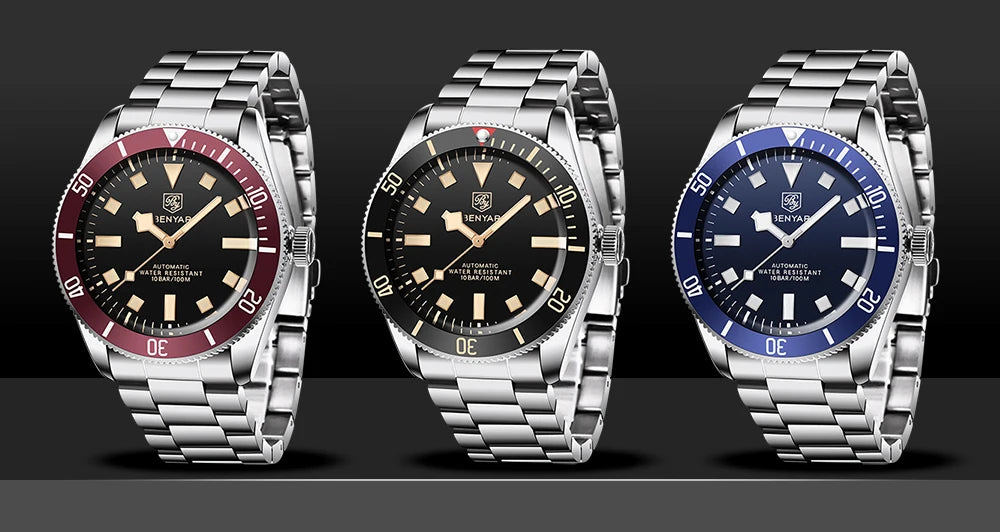 BENYAR Men's Watches Mechanical Automatic Watch BB58 Sport Watch For Men 2026 Stainless Steel Waterproof Business Luminous Clock
