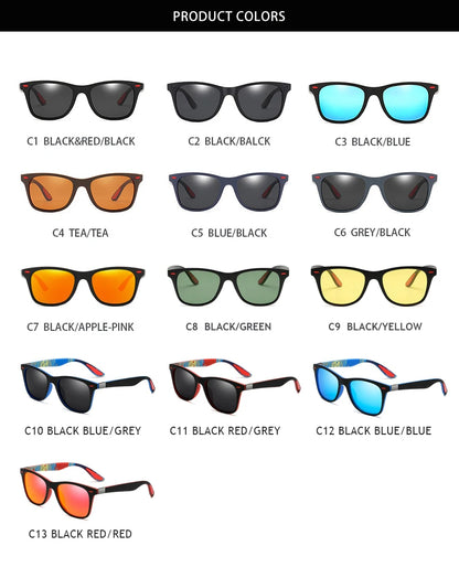 Hot Sale Polarized Sunglasses Men Women Classic Square Plastic Driving Sun Glasses Male Fashion Black Travelling Shades UV400