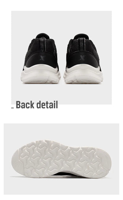 Zapatillas deportivas Xtep para hombre, de malla transpirable, para correr, para maratón de invierno, negras y blancas, zapatillas deportivas para hombre, 879119110110