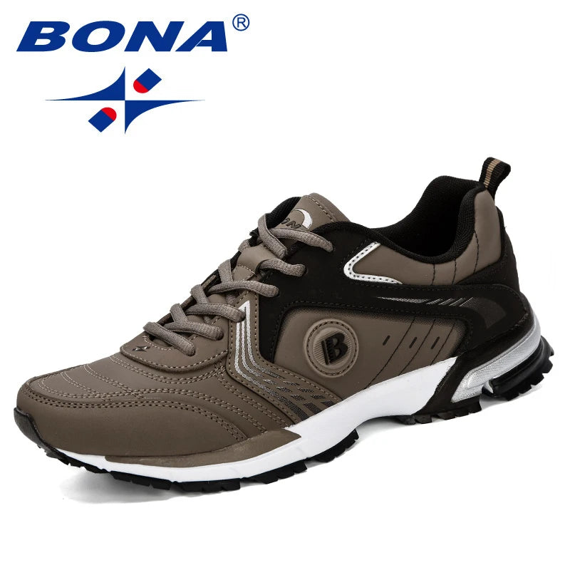 BONA Běžecké boty Pánské Módní Outdoorové Lehké Prodyšné Tenisky Pánské Šněrovací Sportovní Chůze Joggingové boty Pánské Pohodlné