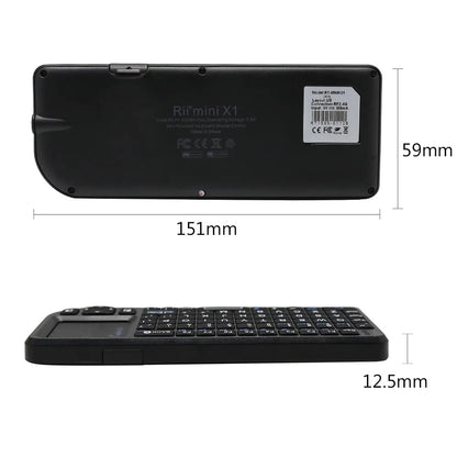 Rii X1 2.4GHz Black Mini Wireless Keyboard US/RU/ES/FR Air Mouse With Touchpad Remote Control For Android TV Box/PC/Laptop