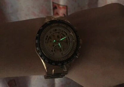 Orologio da uomo Winner – Design sportivo, lunetta lavorata, stile di tendenza, marchio di prestigio, orologio automatico con meccanismo a vista (scheletrato)