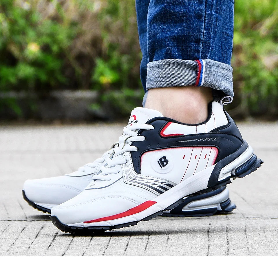 BONA Běžecké boty Pánské Módní Outdoorové Lehké Prodyšné Tenisky Pánské Šněrovací Sportovní Chůze Joggingové boty Pánské Pohodlné