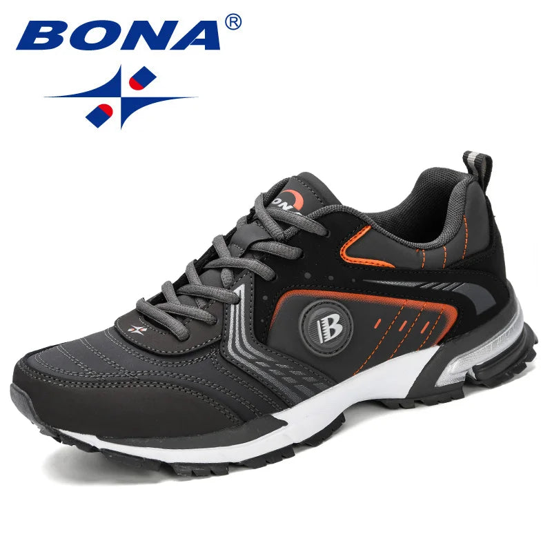 BONA Běžecké boty Pánské Módní Outdoorové Lehké Prodyšné Tenisky Pánské Šněrovací Sportovní Chůze Joggingové boty Pánské Pohodlné