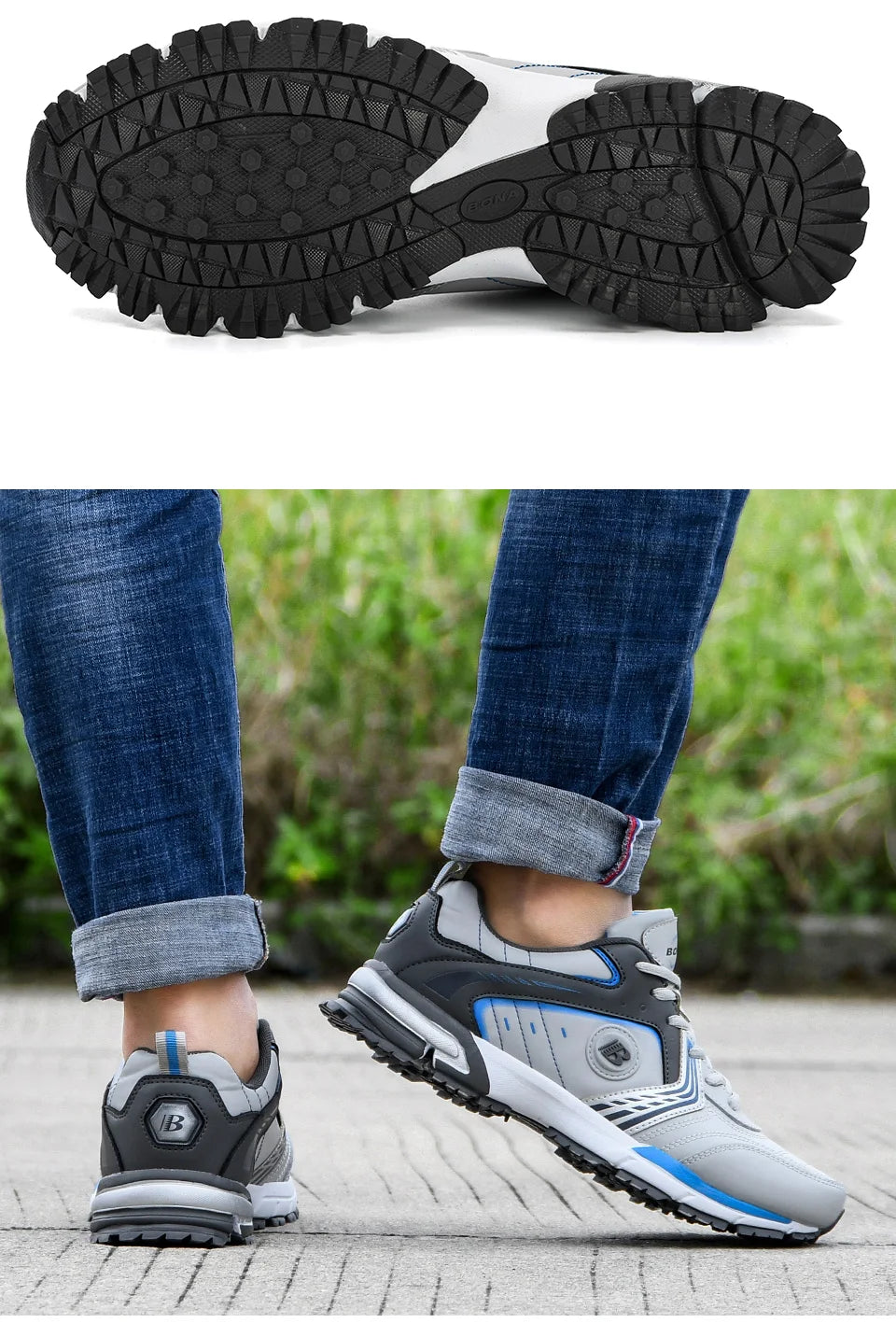 BONA Běžecké boty Pánské Módní Outdoorové Lehké Prodyšné Tenisky Pánské Šněrovací Sportovní Chůze Joggingové boty Pánské Pohodlné