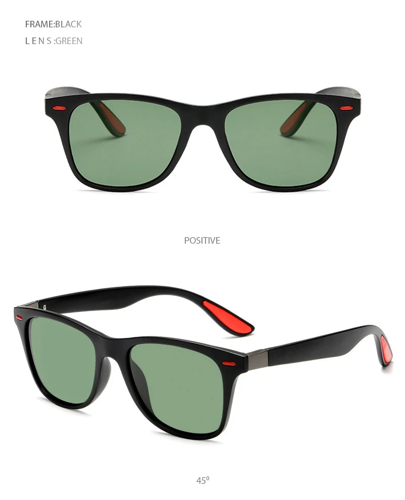 Hot Sale Polarized Sunglasses Men Women Classic Square Plastic Driving Sun Glasses Male Fashion Black Travelling Shades UV400