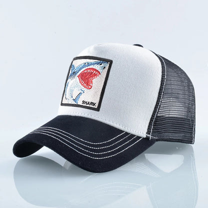 Trucker Caps Men Women Streetwear Hip Hop Baseball Cap With Shark Embroidery Patch Snapback Drake Bones Casquette Four Seasons