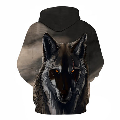 Ефектен космически Galaxy Wolf суитшърт с качулка за мъже, ярък вълк, модерен и стилен дизайн, пролетно-есенен пуловер суитшърт
