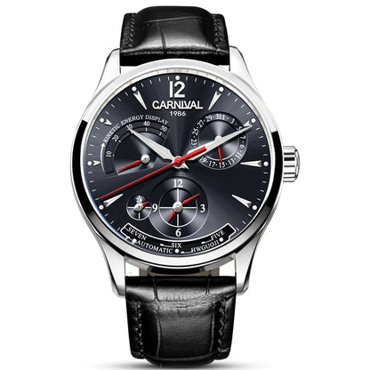 CARNIVAL New Dual Time Zone Watches for Men Automatic Multifunction Men Mechanical Wristwatches Sapphire Calendar Watch for Men