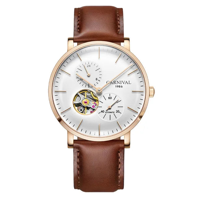 Montre mécanique pour homme Carnival – Montre-bracelet automatique de luxe avec verre saphir