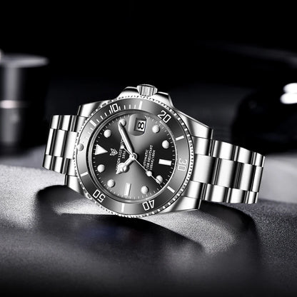 LIGE New Fashion Men's Mechanical Wristwatches Business Watch Men Waterproof Sport Automatic Watch For Men Relogios Masculino